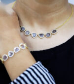Diamond Pendant | Salt And Pepper Diamond | Yellow Gold Pendant | Bridal Necklace Pendant - Image 2