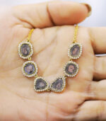 Diamond Pendant | Salt And Pepper Diamond | Yellow Gold Pendant | Bridal Necklace Pendant - Image 4
