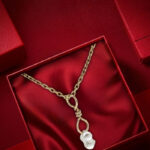 Diamond Pendant Rough Diamond White Gray Diamond Yellow Gold Pendant Bridal Necklace Pendant