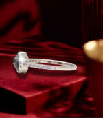 Emerald Diamond | Natural Diamond Ring | Salt And Pepper Color Gold Ring | Engagement Ring - Image 4