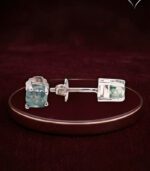 Rough Diamond | White Gold Stud Earring | Blue Diamond | Natural Loose Diamond Earring - Image 4