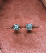 Rough Diamond | White Gold Stud Earring | Blue Diamond | Natural Loose Diamond Earring - Image 5