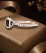 Emerald Diamond | Natural Diamond Ring | Black Color Gold Ring | Engagement Ring - Image 5