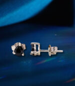 Pear Diamond | White Gold Stud Earring | Black Diamond | Natural Loose Diamond Earring - Image 4