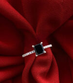 Emerald Diamond | Natural Diamond Ring | Black Color Gold Ring | Engagement Ring - Image 6