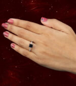 Emerald Diamond | Natural Diamond Ring | Black Color Gold Ring | Engagement Ring - Image 8