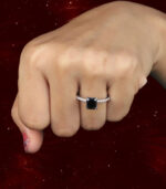 Emerald Diamond | Natural Diamond Ring | Black Color Gold Ring | Engagement Ring - Image 9