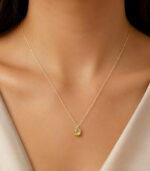 Diamond Pendant | Round Rose Cut Diamond | Brown Green Yellow Diamond | Yellow Gold Pendant | Bridal Necklace | Pendant - Image 2