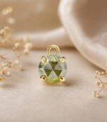 Diamond Pendant | Round Rose Cut Diamond | Brown Green Yellow Diamond | Yellow Gold Pendant | Bridal Necklace | Pendant - Image 3