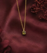 Diamond Pendant | Round Rose Cut Diamond | Brown Green Yellow Diamond | Yellow Gold Pendant | Bridal Necklace | Pendant - Image 4