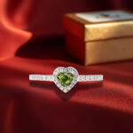Enchanted Heart Cut Green Diamond Halo Ring