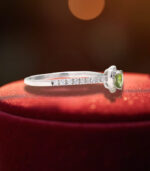 Enchanted Heart Cut Green Diamond Halo Ring - Image 3