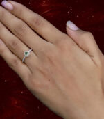 Enchanted Heart Cut Green Diamond Halo Ring - Image 6