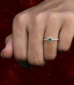 Enchanted Heart Cut Green Diamond Halo Ring - Image 8