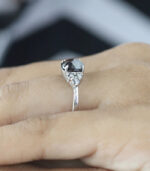 Oval Diamond | Salt And Pepper Diamond | Natural Diamond Ring | Gold Ring | Engagement Ring - Image 2