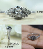 Oval Diamond | Salt And Pepper Diamond | Natural Diamond Ring | Gold Ring | Engagement Ring - Image 10