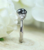 Oval Diamond | Salt And Pepper Diamond | Natural Diamond Ring | Gold Ring | Engagement Ring - Image 4