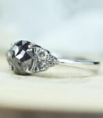 Oval Diamond | Salt And Pepper Diamond | Natural Diamond Ring | Gold Ring | Engagement Ring - Image 5