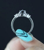 Oval Diamond | Salt And Pepper Diamond | Natural Diamond Ring | Gold Ring | Engagement Ring - Image 7
