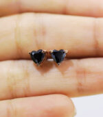 Diamond Pendant-Ear ring | Heart Diamond | Black Diamond | Yellow Gold | Bridal Necklace - Image 4