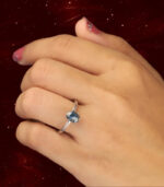 Oval Diamond | Natural Diamond Ring | Blue Color Gold Ring | Engagement Ring - Image 9