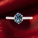 Oval Diamond | Natural Diamond Ring | Blue Color Gold Ring | Engagement Ring