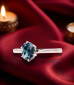 Oval Diamond | Natural Diamond Ring | Blue Color Gold Ring | Engagement Ring - Image 2