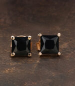 Diamond Pendant-Ear ring | Princess Diamond | Black Diamond | Yellow Gold Bridal Necklace - Image 4