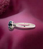 Oval Diamond | Natural Diamond Ring | Blue Color Gold Ring | Engagement Ring - Image 3