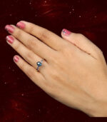 Oval Diamond | Natural Diamond Ring | Blue Color Gold Ring | Engagement Ring - Image 6