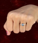 Oval Diamond | Natural Diamond Ring | Blue Color Gold Ring | Engagement Ring - Image 7