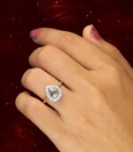 Pear Diamond | Natural Diamond Ring | Salt And Pepper Color Gold Ring | Engagement Ring - Image 9