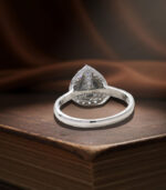 Pear Diamond | Natural Diamond Ring | Salt And Pepper Color Gold Ring | Engagement Ring - Image 3