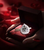 Pear Diamond | Natural Diamond Ring | Salt And Pepper Color Gold Ring | Engagement Ring - Image 4