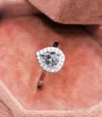 Pear Diamond | Natural Diamond Ring | Salt And Pepper Color Gold Ring | Engagement Ring - Image 5