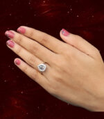 Pear Diamond | Natural Diamond Ring | Salt And Pepper Color Gold Ring | Engagement Ring - Image 6
