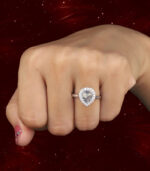 Pear Diamond | Natural Diamond Ring | Salt And Pepper Color Gold Ring | Engagement Ring - Image 7