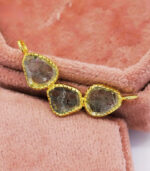 Diamond Pendant | Slice Diamond | Salt And Pepper Diamond | Yellow Gold Pendant | Bridal Necklace Pendant - Image 4