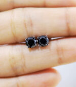 Diamond Pendant-Ear ring | Round Diamond | Black Diamond | Yellow Gold | Bridal Necklace - Image 4