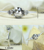 Round Rose Cut Shape Diamond Engagement Ring | Wedding Diamond Ring - Image 2