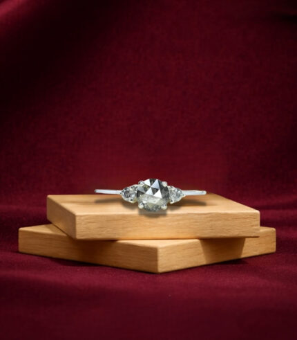 Round Rose Cut Shape Diamond Engagement Ring | Wedding Diamond Ring