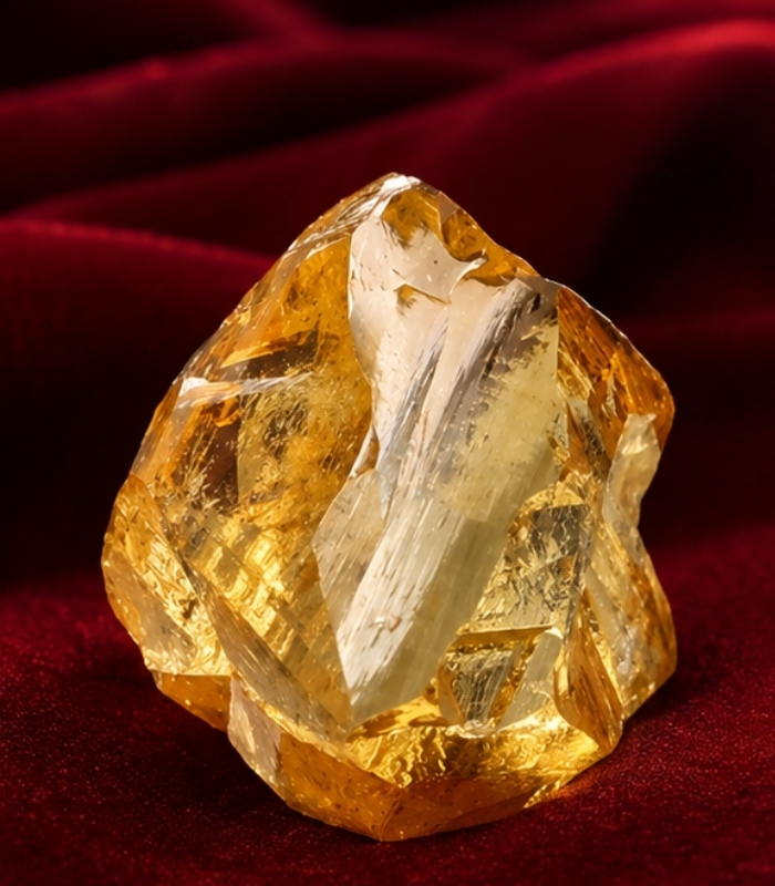 102 0.54 CT Rough Shape Natural Diamond Orange Color VS Clarity (4.50 MM) - Image 1
