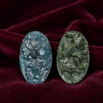 1.00 CT/2 Pcs Natural Oval Rough Diamond Enhanced Blue Green Color Clarity I3 (6.58 MM)