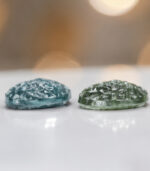 1.00 CT/2 Pcs Natural Oval Rough Diamond Enhanced Blue Green Color Clarity I3 (6.58 MM) - Image 2