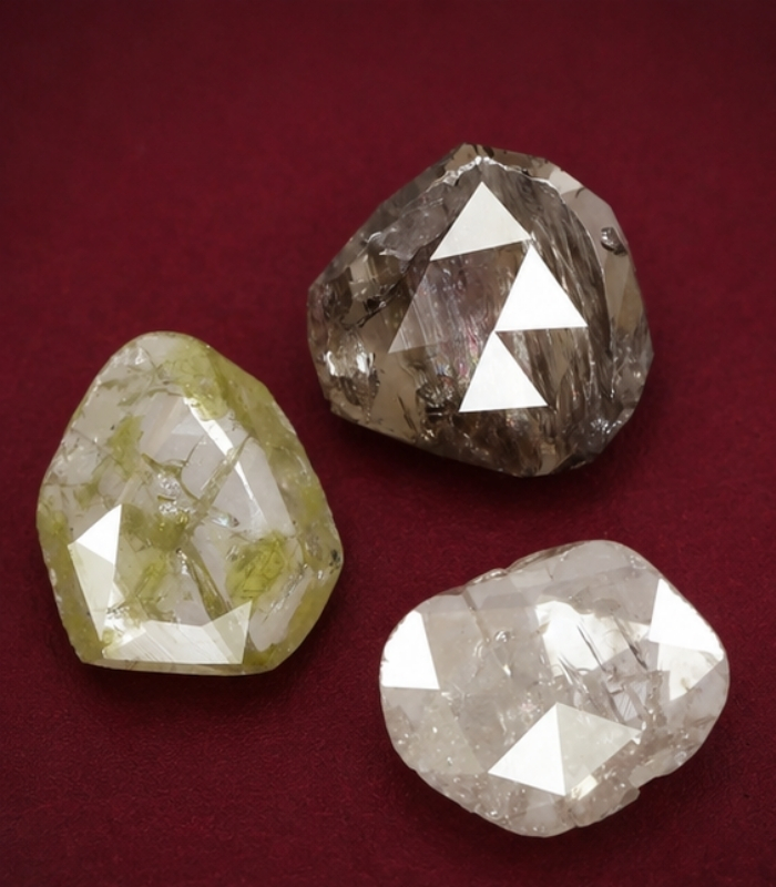 119 1.02 CT (3 Pcs) Rosecut Polki Natural Diamond Fancy Color Clarity I3 (5.69 MM) - Image 1