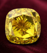 0.28 CT Natural Cushion Diamond Enhanced Orange Color Clarity VS1 (3.47 MM)