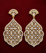 Yellow Gold Natural Diamond Filigree Earrings | Rosette Designer Diamond Earrings | Fine Jewellery
