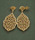 Yellow Gold Natural Diamond Filigree Earrings | Rosette Designer Diamond Earrings | Fine Jewellery - Image 3
