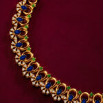 Natural Blue Sapphire Emerald Diamond Necklace | Cosmic Designer Gemstone Necklace | Fine Jewellery