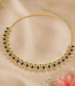 Natural Blue Sapphire Emerald Diamond Necklace | Cosmic Designer Gemstone Necklace | Fine Jewellery - Image 3
